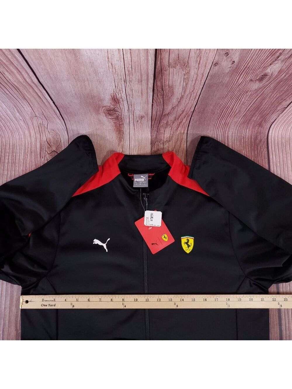 NWT Puma Ferrari Mens Medium SF T7 Track Jacket Full Zip Black Red 576701 02 - Picture 14 of 15
